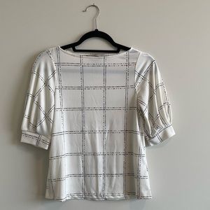 H&M Checkered White & Black Blouse Size XS